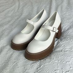 Mia Natania White Malta Platform Mary Jane Lug Sole Pump (Women) 9.5m Nib Faux Leather Shoe Cushioned Footbed 3" Heel Item No. 56530gs1172909a Style Gs1172909 | Sku 965016 White Faux Leather, Rubber Goth, Coquette, White Mary Janes Platform, White Mary Janes With Heel Strap And Round Toe, White Court Shoes With Medium Width And Round Toe, White Court Shoes With Round Toe And Medium Width, White High Heel Mary Janes For Spring, White Round Toe Court Shoes With Heel Strap, White Block Heel Mary Janes For Spring, White Court Shoes With Heel Strap And Round Toe, White Mary Janes With Heel Strap For Spring