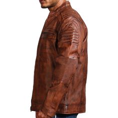 Men Cafe Racer Brown Jacket A classic style that can never go wrong AlexGear café racer brown jacket is the perfect outerwear that should be a part of every biker enthusiast's wardrobe. Designed for all fashion-forward individuals seeking timeless pieces, this jacket blends vintage and sophisticated design to offer the best wardrobe staple that will be your no. 1 outerwear for years to come. Hand-waxed to perfection its construction utilizes 100% genuine cowhide leather, it is not only durable b Vintage Brown Biker Jacket For Streetwear, Brown Moto Biker Jacket For Streetwear, Classic Brown Biker Jacket For Streetwear, Brown Moto Outerwear For Streetwear, Distressed Brown Outerwear For Biker Events In Fall, Distressed Brown Leather Jacket For Biker Events In Fall, Vintage Brown Biker Jacket For Fall Events, Brown Biker Leather Jacket For Streetwear, Vintage Brown Long Sleeve Biker Outerwear