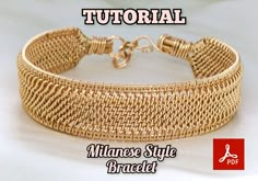 an image of a gold bracelet with the words, how to make a beaded bracelet