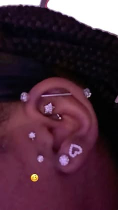 a person with ear piercings on their ears