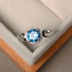 Engagement Ring With Gemstone, Luo Jewelry, Silver Rings Wedding, Blue Topaz Rings, Ring With Gemstone, Rings Real, Spinel Stone, Proposal Rings, Topaz Rings