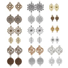 PRICES MAY VARY. ❤[1 BOX 72PCS FLOWER CONNETOR CHARMS]: If you are a person with a great demand for handicrafts, flower connector charm is very suitable for you. You will receive a box of 72pcs flower links connectors, enough for you to make a lot of handicrafts. ❤[STYLE DIVERSITY]: We have very popular clover link charms, tree of life connector charms, sunflower connector charm, etc. Our metal link charms have 9 kinds of patterns, 2 colors for each pattern, and a total of 18 styles, which are c Celtic Butterfly, Flower Flat, Bracelet Craft, Diy Earring, Clover Charm, Chakra Jewelry, Jewelry Making Charms, Women Diy, Bracelet Diy