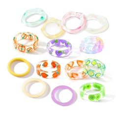 PRICES MAY VARY. High Quality Material: These retro chunky rings are made of premium quality resin and acrylic, each ring is carefully polished and processed. Durable, smooth, comfortable, lightweight. Trendy rings: Colorful acrylic rings are in variety of colors and styles,including chunky plastic rings,resin colorful rings. Knuckle rings will make you stand out from the crowd and get lots of compliments. Muti-Ring Size: Stackable Resin Ring Sets is between about 6 and 15 and it can fit each fi Rings Acrylic, Rings Resin, Rings Colorful, Acrylic Rings, Graduation Gifts For Sister, Evermore Era, Colorful Rings, Y2k Rings, Plastic Rings