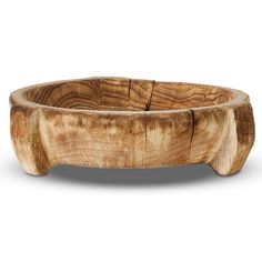 a wooden bowl that is made out of wood