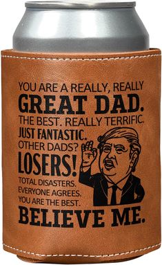 PRICES MAY VARY. DAD GIFTS FROM DAUGHTER SON: This great dad leather can cooler will certainly be the unique gift to Men, Dad, Papa, Grandpa, New Dad, Stepdad, Husband. Surprise them with the best Happy Birthday, Anniversary, Thanksgiving, Christmas, Father's Day gifts to make them smile all the time. FUNNY BIRTHDAY GIFTS FOR MEN: Looking for a humorous birthday gift for men? Our Great Dad leather can cooler is perfect for marking significant milestone ages. Celebrate your man's special day with 60th Birthday Men, Funny Birthday Gifts For Men, Birthday Gift Ideas For Dad, Husband Surprise, Valentines Day Gifts For Men, Dad Gifts From Daughter, Gifts For Dad From Daughter, Dad Birthday Gifts, Cricut Gifts