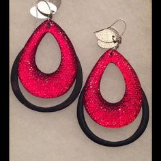 Red and  black earrings Red and  black earrings Jewelry Earrings Trendy Red Teardrop Earrings, Trendy Red Party Earrings, Chic Red Earrings For Evening, Trendy Red Jewelry For Evening, Chic Red Evening Earrings, Earrings Red, Black Earrings, Earrings Color, Earrings Jewelry