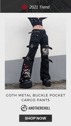 https://www.anotherchill.com/collections/pants/products/goth-metal-buckle-pocket-cargo-pants?utm_source=pinterest&utm_medium=cpc&utm_campaign=%7Badgroupid%7D Tank Top Sketch, Top Sketch, Pocket Cargo Pants, Cargo Pants Black, Art Bases, Goth Metal, Outfits I Would Wear, Cyberpunk Fashion, Girl Swag