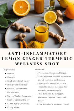 an info sheet describing the health benefits of lemon ginger turmric and how to use it