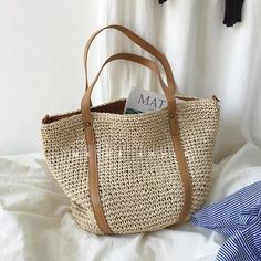 Casual Straw Woven Women Shoulder Bag Large Capacity Wicker Handbags Women's Bag Bohemian Beach Tote Bags for Women Shopper sold by Haki Store on Storenvy Women Boho Style, Everyday Shoulder Bag, Shopping Tote Bags, Handbags Large, Food Basket, Bags Style, Bohemian Summer, Woven Tote Bag, Boho Bags