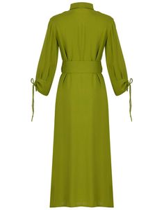 Danielle maxi shirt with a belt and slender ties to cinch the sleeves. one size option dry clean non-stretchy fabric Fabric %100 VIS