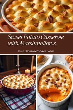 sweet potato casserole with marshmallows and pecans