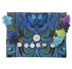 This Colorful Clutch is the ultimate boho-chic accessory. This gorgeous bohemian clutch bag is the perfect accessory to give a unique look to your casual outfits or night out events. Can be also used as an amazing iPad case. Handcrafted by talented artisans using a stunning fabric embroidered by the Hmong hill tribes in Northern Thailand. Details: Material: Embroidered cotton fabric with discreet birds design. Tassel and coins decoration. Magnetic closure with interior zipper pocket Cotton linni Colorful Clutch, Bohemian Clutch, Embroidered Clutch Bag, Boho Chic Accessories, Birds Design, Embroidered Clutch, Northern Thailand, Bird Design, Red Purple