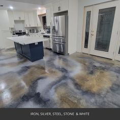 ColorWave® is a high-quality, water based concrete stain that penetrates deeply into concrete surfaces, delivering vibrant, long-lasting color. Ideal for both indoor and outdoor use, this semi-transparent stain is perfect for creating a marbled concrete finish similar to that of an acid stain. Formulated with low VOCs, ColorWave® is environmentally friendly and safe for use in any space. Safe: Safe for use in any space, ColorWave product must be sealed. Direct Colors ColorWave Silver Water-based Water Based Stained Concrete Floors, Residential Concrete Floors, Diy Porch Ideas, Water Based Concrete Stain, Concrete Floors In House, Interior Concrete Floors, Marbled Concrete, Concrete Stain Colors, Patio Paint