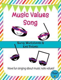 music worksheets and exit tickets for kids to play on the same sheet as their own song