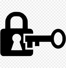 a lock and key on a transparent background