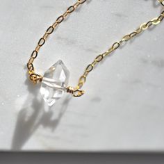 Herkimer Diamond Necklace - Quad Espresso Jewelry Dainty Diamond White Jewelry With Si Clarity, Minimalist Diamond White Gemstone Jewelry, Minimalist Si Clarity Diamond Necklace As A Gift, Minimalist Jewelry Gift With Vs Clarity, Minimalist Gold Diamond Necklace With Si Clarity, Minimalist Si Clarity Diamond Necklace As Gift, Elegant Everyday Diamond-shaped Jewelry, Minimalist Si Clarity Necklace For Anniversary, Elegant Herkimer Diamond Crystal Necklaces For Gifts