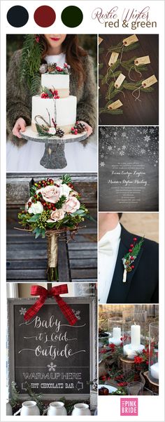 wedding color palettes for red and green