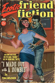 an old comic book cover with a zombie holding a woman's hand in front of her face