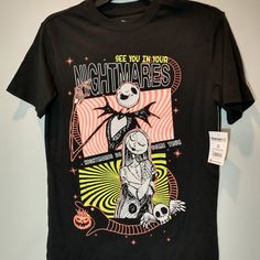 Nwt Nightmare Before Christmas Tshirt Cotton Blend Bundle 2 Or More Items For A 15% Discount Christmas Tshirt, Disney Tops, Nightmare Before, Christmas Tshirts, Black Orange, Liz Claiborne, Nightmare Before Christmas, Tshirt Colors, Before Christmas