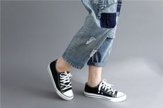 Patchwork Denim Pants 2020 Summer New Elastic Waist Hole Tie Casual Ankle-Length Women Vintage Jeans Pants L0047 Casual Pants Style, Patchwork Denim, Pants Summer, New Pant, Denim Patchwork, Ankle Length Pants, Pleated Pants, Women Vintage, Vintage Jeans