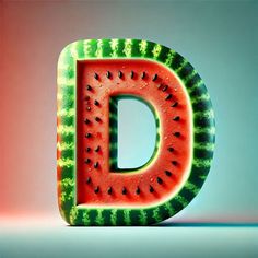 the letter d is made out of watermelon