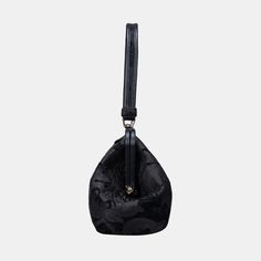 Crafted with carpet and luxurious lambskin leather, this semi-structured shoulder bag stands on its own for easy access, and it's closed with invisible magnets integrated within the frame complemented by cowhide leather patches for added flair.This is a design modified from the top handle purse by adding 4.50" to the handle drop, the handle drop of this purse is 9.50" which is perfect for shoulder carry. Overall measurements:• Bottom Width: 12-1/2"• Top Hinge Width: 11"• Depth: 4-3/4"• Height: 6 Evening Bags With Top Handle And Leather Details, Elegant Leather Handles Shoulder Bag For Formal Events, Elegant Leather Handles Shoulder Bag For Formal Occasions, Black Satchel With Leather Handles For Evening, Elegant Shoulder Bag With Leather Handles For Formal Occasions, Elegant Evening Shoulder Bag With Leather Handles, Elegant Evening Bags With Leather Handles, Leather Evening Shoulder Bag With Handles, Black Leather Evening Bag With Handles