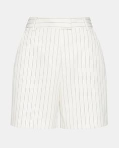 Elevate your spring fashion with the RUBINA shorts. Featuring a high-waisted design and cream pinstripe suiting, these shorts are a must-have for any sophisticated wardrobe. Spring just got a whole lot chicer. Pinstripe walking shorts Hook and bar closure with zipper Two functional side pockets and two nonfunctional back pockets with hip dart Belt loops 63% polyester 35% rayon 2% elastane Inseam: 6" Care instructions: hand wash cold separately, do not bleach, lay flat to dry, low iron if necessa Beach Wedding Black, Walking Shorts, Wedding Dress With Veil, Bride Book, Long Sleeve Dress Formal, Girly Dresses, Black Tie Wedding, Shorts White, Home Essentials