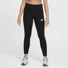 There's a reason we call these our Classic leggings. A staple for everyday wear, they're made from fabric that's thick but still lightweight, peachy-soft but still strong. Plus, they stretch with your every move and feature a high-waisted design to help you stay comfortably covered. Nike Leggings Women, Nike Spandex, Classic Girl, Nike Leggings, Fly Girl, Girls High, Nike Kids, Women Pants, High Waisted Leggings