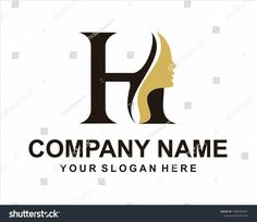 letter h logo design with woman's face