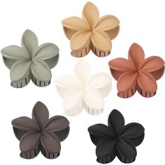 PRICES MAY VARY. Functional and aesthetical: These trendy flower claw clips are Hawaii Style. Perfect for going vacation. These hair claw clips are not only cute and pretty but also functional, can hold all your hair up tightly when you’re cleaning your face, bathing, making up, cooking, doing chores or working. It’s for your everyday use! Perfect Size: 3.3 inch x 3.3 inch. Medium size suits for both thick and thin hair. Different Colors: 6 packs flower claw clips in one package. Different colors including Black, White, Beige yellow, Brick red, Dark brown, Grey green. High Quality: High-quality rubber paint. Durable acrylic material, more sturdier, nonslip design. Strong metal springs. Easy to use and hard to break. Perfect Gift: These flower hair claw clips are pretty, cute, colorful and Brown Beach Hair, Flower Claw Clips, Hawaiian Flower Hair, Beach Hair Accessories, Claw Clips For Thick Hair, Hawaiian Hairstyles, Flower Claw Clip, Clips For Thick Hair, Flower Hair Claw