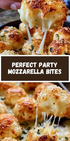 the perfect party mozzarella bites recipe is loaded with cheese and parmesan