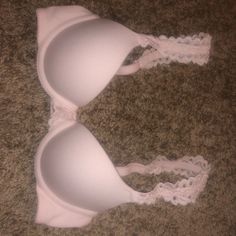 Light Pink Push Up Bra. Lace On The Straps. 30a Bra, Pink Lace Bra, Aerie Bras, Halter Bra, Blue Bra, Padded Bralette, Nude Bra, Unlined Bra, Longline Bra