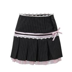 Pleated Skirt Aesthetic, Pretty Armor, Pink And Black Skirt, Skirt Png, Academic Style, Streetwear Cute, Kawaii Skirt, Skirt Aesthetic, Grunge Pastel