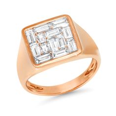 This stunning baguette diamond ring is not only a signet but it's a gorgeous statement. The stones are perfectly set and the square edge makes this chic as well as strong. Available in 14k yellow, rose, or white gold 1.23ctw diamonds Measures approximately 13mm x 13mm By Eriness Modern Diamond Signet Ring With Baguette Cut, Classic Rose Gold Diamond Ring With Baguette Diamonds, Square Cut Baguette Diamond Ring, Rectangular Diamond White Ring With Baguette Diamonds, Timeless Octagon Ring With Baguette Diamonds, Timeless Octagon Diamond Ring With Baguette Diamonds, Luxury Octagon Diamond Ring With Baguette Diamonds, Luxury Octagon Baguette Diamond Ring, Square Cut Baguette Diamond Anniversary Ring