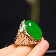 Welcome to browse and bring you happiness and life color!! Size: inside diameter:20mm/0.787in 27mm * 20mm *11mm The delivery is fast and safe. Please contact me if you have any questions. Unique Round Jade Ring, Green Emerald Crystal Ring, Handmade Green Jade Rings, Spiritual Green Round Jewelry, Spiritual Green Open Ring, Green Open Ring For Gift, Antique Green Oval Jewelry, Carved Jade Ring Jewelry, Dark Green Round Jade Jewelry