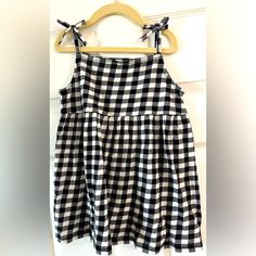 Cute Black And White Tank Top For Kids. Size 7. Never Worn. Will Not Trade Black Summer Playwear Tops, Black Cotton Tops For Playwear, Casual Black Tops For Playwear, Black Casual Playwear Tops, Casual Black Playwear Tops, Black Spring Playwear Tops, Cute Black And White, Kids Black, White Tank Top