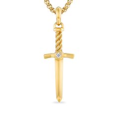 Our Amulets are an ode to individuality, representing a range of symbols, talismans, and motifs. The collectable designs can be worn alone on a chain or paired together to create meaningful expressions of personal style. 18-karat yellow gold • Diamond, 0.12 total carat weight • Amulet, 45 x 17.3mm • Total length, 56.6mm Amulet only; chain not included. Yellow Gold Symbolic Jewelry With Box Chain, Symbolic Yellow Gold Jewelry With Box Chain, Love Story Wedding, Amulet Necklace, Bridal Engagement Rings, Sterling Silver Mens, Diamond Eternity, Amulets, High Jewelry