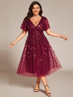 Plus Formal Dresses, Midi Tulle Dress, Formal Gowns Evening Dresses, Plus Size Wedding Guest Dress, Midi Wedding Guest Dress, Burgundy Formal Dress, Formal Wedding Guest Dress, Formal Wedding Guests, Wedding Wardrobe