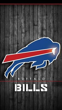 the buffalo bills logo on a wooden background