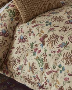 the comforter is made up with floral designs