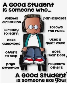 an image of a person sitting in a chair with the words'a good student is someone