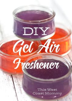 three jars filled with homemade gel air freshener