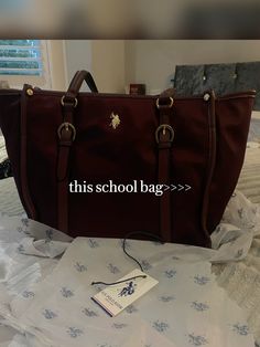 Nylon Bag For On-the-go And Back To School, Vintage Rectangular School Bags, School Purse Bags, School Spirit Rectangular School Bag, Vintage School Bag With Removable Pouch, Coquette Bag School, School Purse, Women's Bags By Shape, Pretty Bags