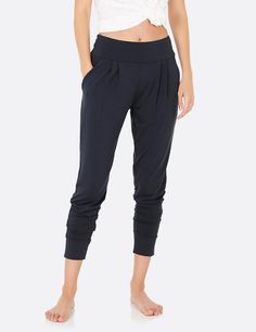 Downtime Lounge Pant | Boody Eco Wear US | Tapered Sleep Pants Women Versatile Tapered Leg Harem Pants For Loungewear, Versatile Yoga Pants With Elastic Waistband And Tapered Leg, Relaxed Fit Harem Pants For Athleisure, Yoga Joggers With Elastic Waistband, Solid Tapered Leg Joggers With Elastic Waistband, Solid Color Tapered Leg Joggers With Elastic Waistband, Tapered Leg Yoga Pants With Elastic Waistband, Versatile Solid Pants With Elastic Side Panels, Stretch Harem Pants With Elastic Waistband And Tapered Leg