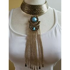 Cara Ny Tribal Turquoise Fringe Choker. Festival Boho Chic. Features Turquoise Stones And Small Rhinestones. Fringe Bottom With Hammered Accents. Adjustable Back. Brand New, Never Worn. No Tags. Turquoise Boho Tribal Festival Diy Statement Necklace, Turquoise Boho, Turquoise Stones, Statement Necklaces, Boho Festival, Belly Dance, Turquoise Stone, Blue Gold, Womens Jewelry Necklace