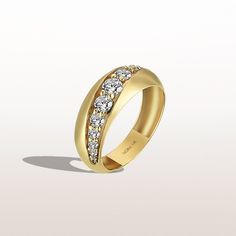 The Legacy Dome Ring is modern, fashionable and feminine. It is an outstanding ring that elevates your style at all times with its elegantly embellished stones and shimmering lines. - Made in 14k solid gold - Decorated with handset white cubic zirconia stone on 14k solid gold - Top Width: 7.08 mm / 0.28 inches- Bottom Width: 4.16 mm / 0.16 inches- Thickness: 1.61 mm / 0.06 inches- Bottom Width: 2.74 mm / 0.11 inches -This product comes with iconic Norm Jewels gift box Thick Wedding Bands For Women, Thick Wedding Bands, Rose Gold Top, Wedding Bands For Women, Gold Leaf Rings, Gold Bubbles, Luxury Jewelry Brands, Gold Statement Ring, Wedding Engagement Rings