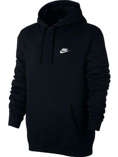 Nike Men's Sportswear Club Fleece Pullover Hoodie Simplicity defined, the warm and comfortable Nike NSW Club Fleece Pullover Hoodie is sure to become your favorite hoodie.  Body:80% cotton, 20% polyester, Rib:98% cotton/2%spandex, Trim:100% cotton  Attached paneled hood with drawstring  Regular fit is relaxed, but not sloppy, and perfect for workouts or everyday activities.  Slim ribbed cuffs and hem for a clean look  Brand mark embroidered at upper left chest. Available