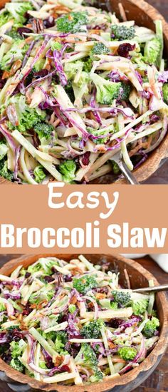 this easy broccoli slaw salad is the perfect side dish for any meal