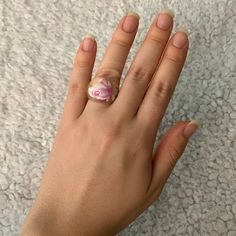 New, Not My Style, But Is So Cute Looks Like Legit Glass / Crystal Rings That Are Much More Expensive And Are A Lot More Delicate I Have A Few Of These Rings Available And I Handmake So Many Cute Pieces! Please Feel Free To Take A Look At My Items!! Pink Hypoallergenic Rings For Gift, Hypoallergenic Pink Rings For Gift, Cute Pink Round Rings, Pink Round Jewelry For Spring, Cute Pink Ring Jewelry, Trendy Everyday Pink Rings, Pink Rings Suitable For Spring Gift, Pink Ring For Spring Gift, Pink Ring As Spring Season Gift