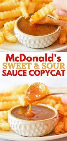 this is an image of sweet and sour sauce copycat recipe for macaroni and cheese